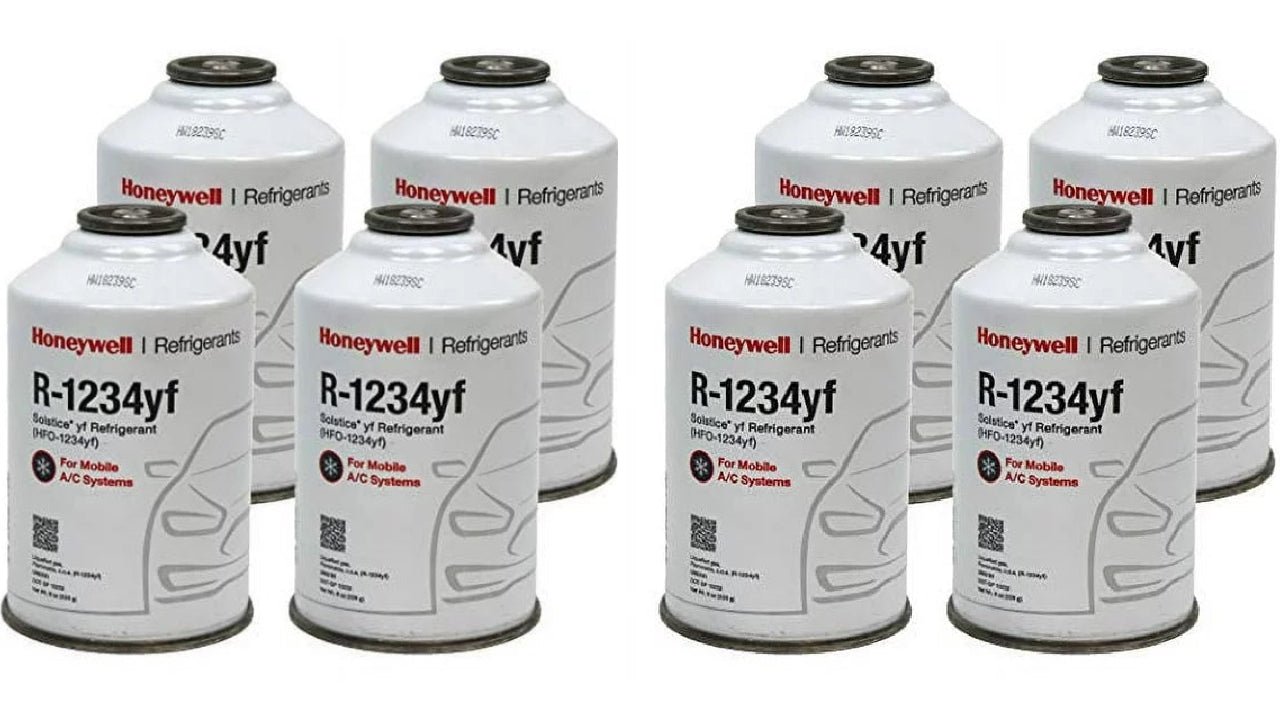 Honeywell R-1234yf Refrigerant – 8 Cans (8oz Each), Genuine