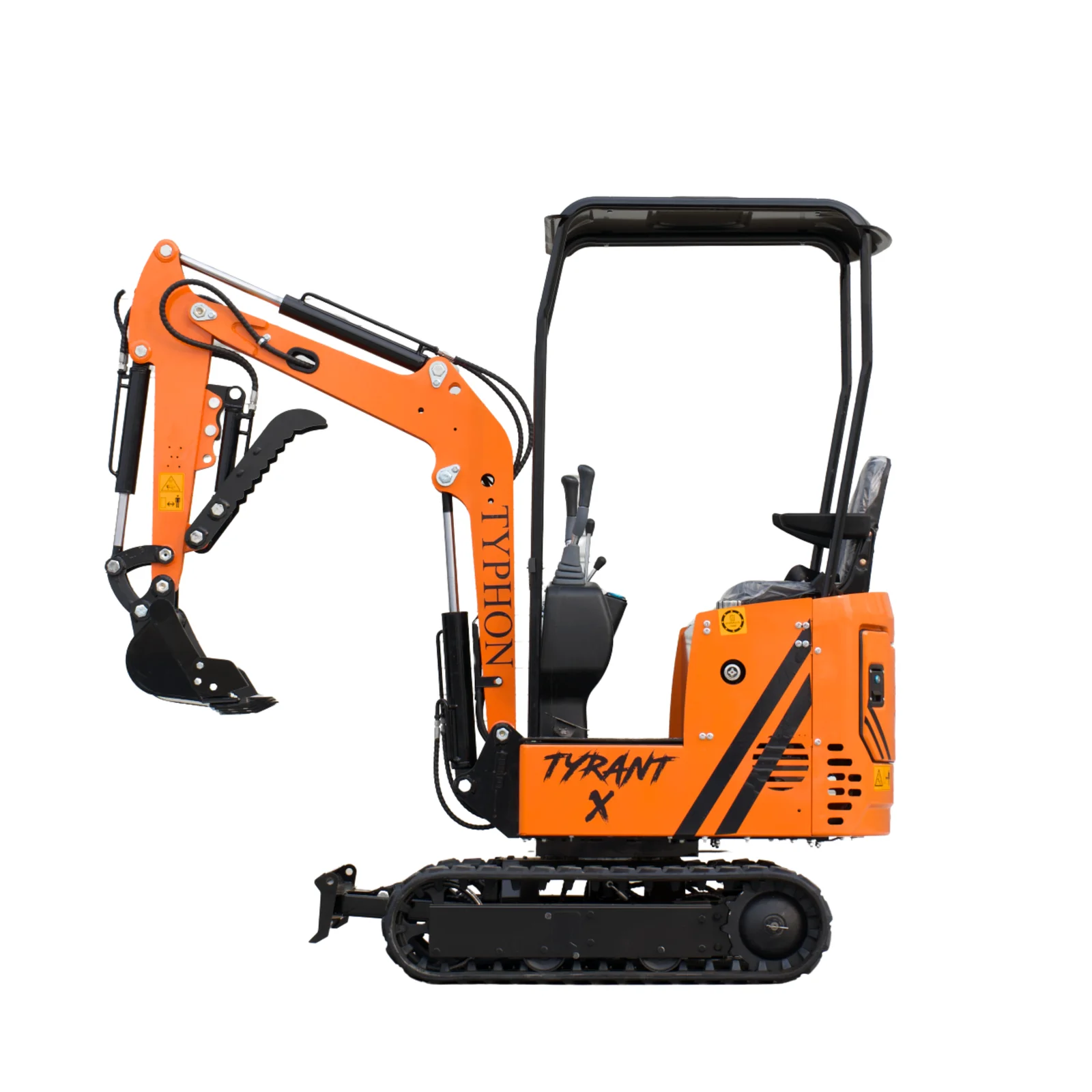 TYPHON TYRANT X 1-Ton Mini Excavator 13.5HP Briggs & Stratton Engine, Hydraulic Thumb Clip, Dozer Blade, 360° Body Swing